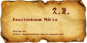Kesztenbaum Mária névjegykártya